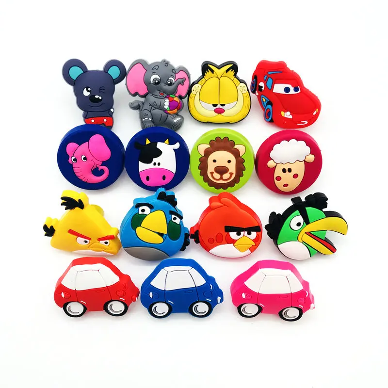 

Lots of Cartoon Door Knobs Wardrobe Cabinet Drawer Pull Kitchen Cabinet Handle for Kids Room Decorative Dresser Knobs PVC Safety