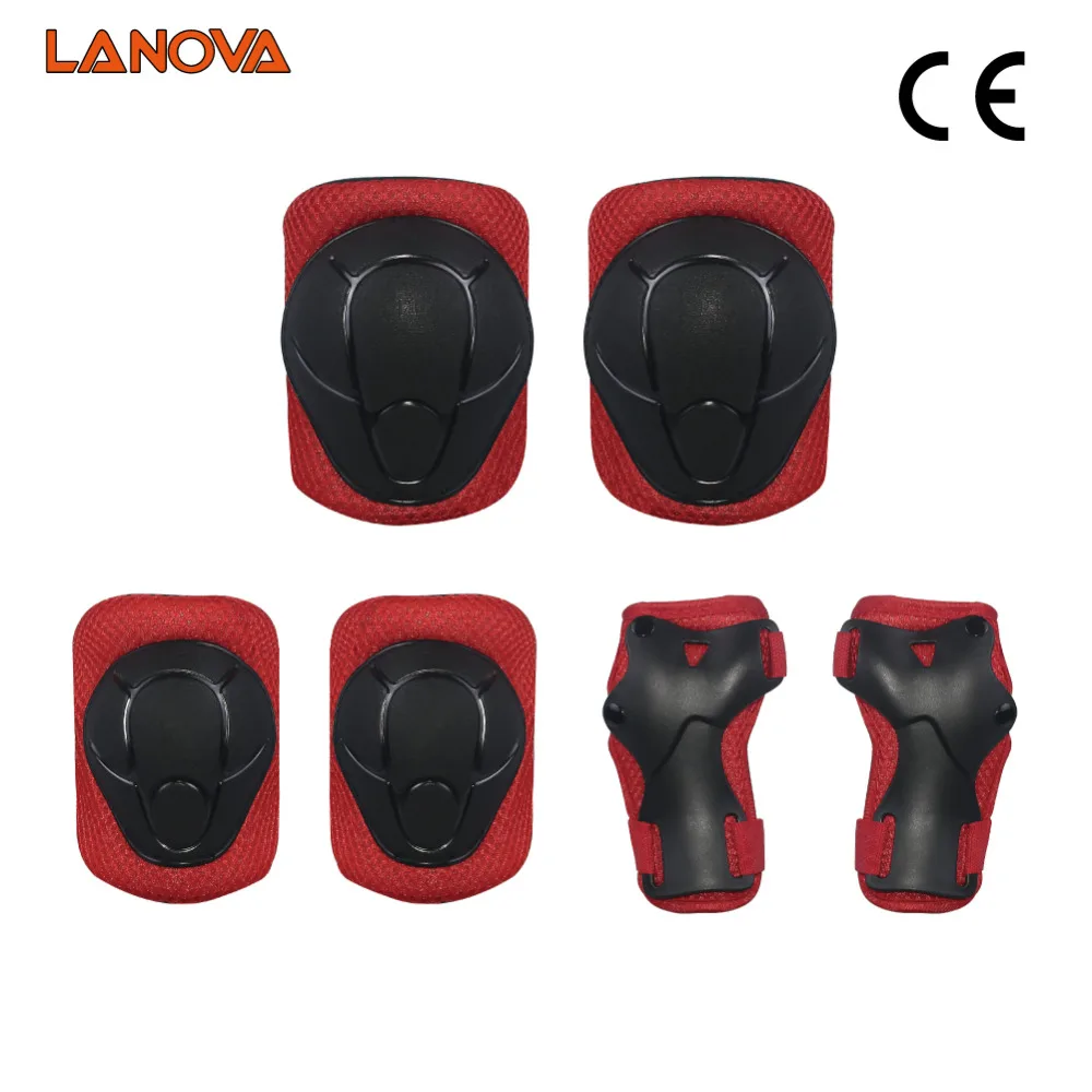 LANOVA 6pcs/set Skating Protective Gear Elbow Pads Knee pads wristguard