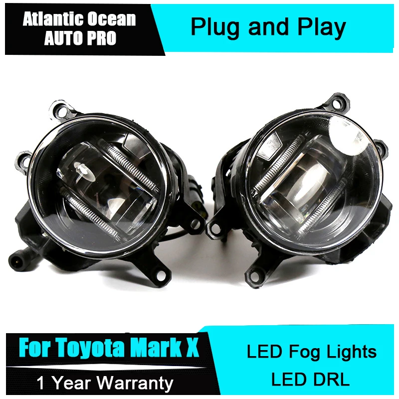 

Auto Pro Car Styling LED fog lamps For Mark X led DRL with lens 2009-2015 For Reiz LED fog lights+led DRL parking