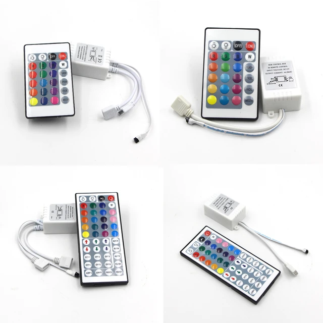 2 Ports RGB LED Strip 24 Key IR Remote Controller + 12V 3A Power