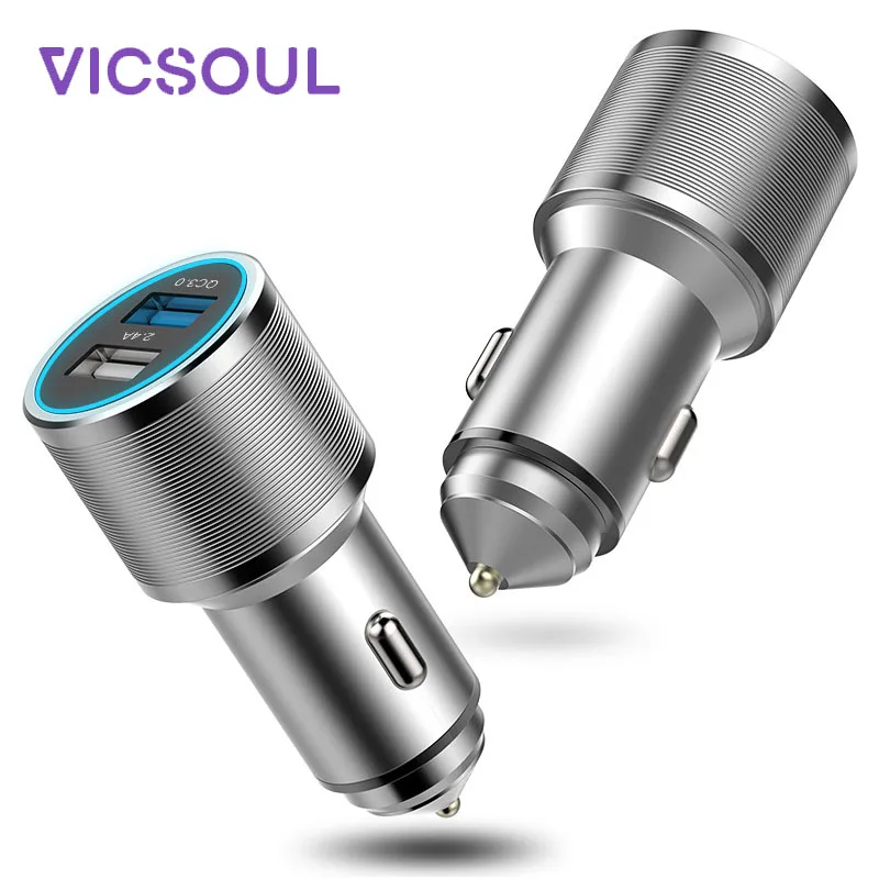 VicSoul QC Quick Charge 3 0 Dual Car Зарядное устройство адаптер прикуривателя телефон для Xiaomi