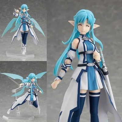 

Anime NEW sword art online 2 Figma264 spirit Asuna Sao 2 PVC Action Figure Collection Model Toys Doll 15cm Free Shipping