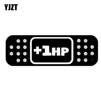 

YJZT 12*4CM Cartoon +1HP BAND AID JDM Decal Car Sticker Accessories Black/Silver Vinyl S8-1442