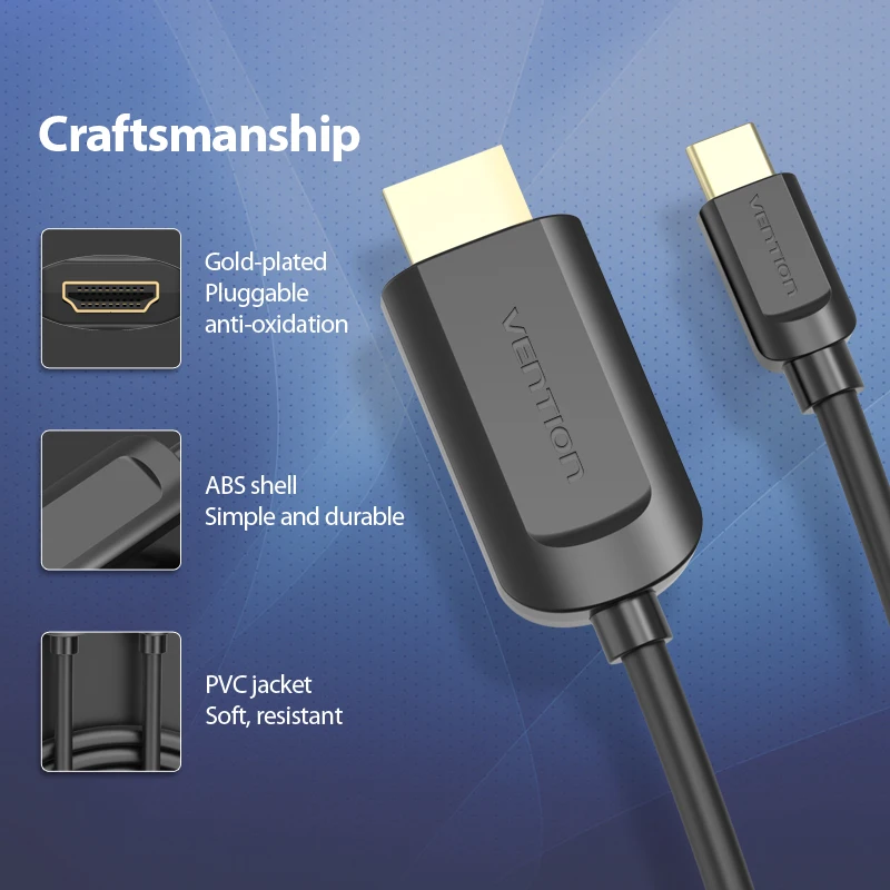 Vention USB C HDMI Тип Кабеля к Thunderbolt 3 для MacBook huawei Коврики P20 Pro samsung Galaxy S9/ s10