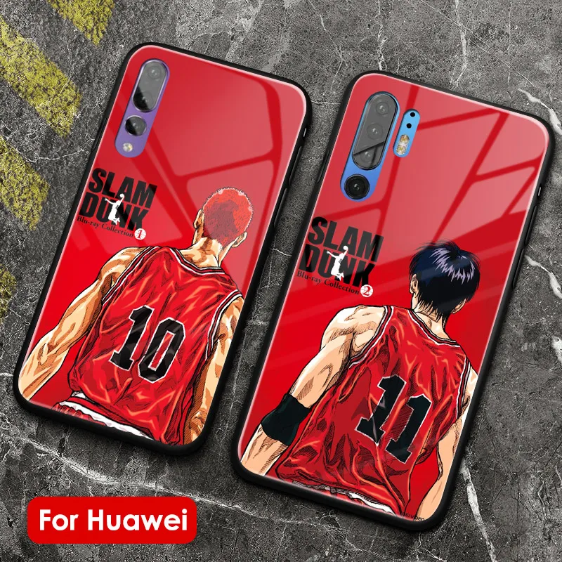 Мягкий силиконовый чехол для телефона Slam dunk из закаленного стекла Huawei Honor V Mate P 9 10