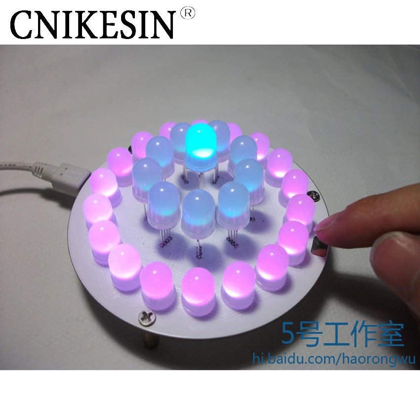 

CNIKEISN Diy kit Creative 51 SCM DIY Electronic design suite :Touch control key full color LED aurora tower/light cube DIY KIT