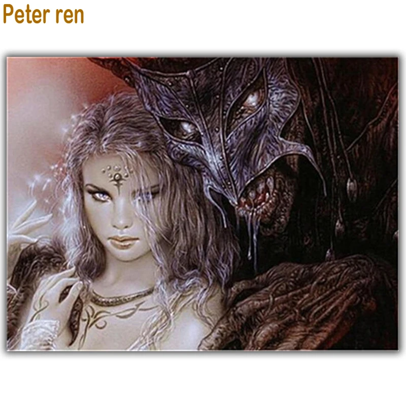 

Peter ren DIY Diamond Embroidery girl 3d square mosaic Crafts Full crystal beadwork painting Decoration Ornaments beauty Monster