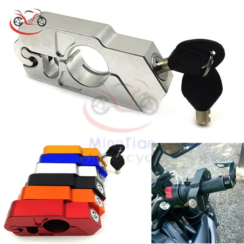 Universal CNC Handle Bar Grips Locks Security Lever Handlebar Throttle