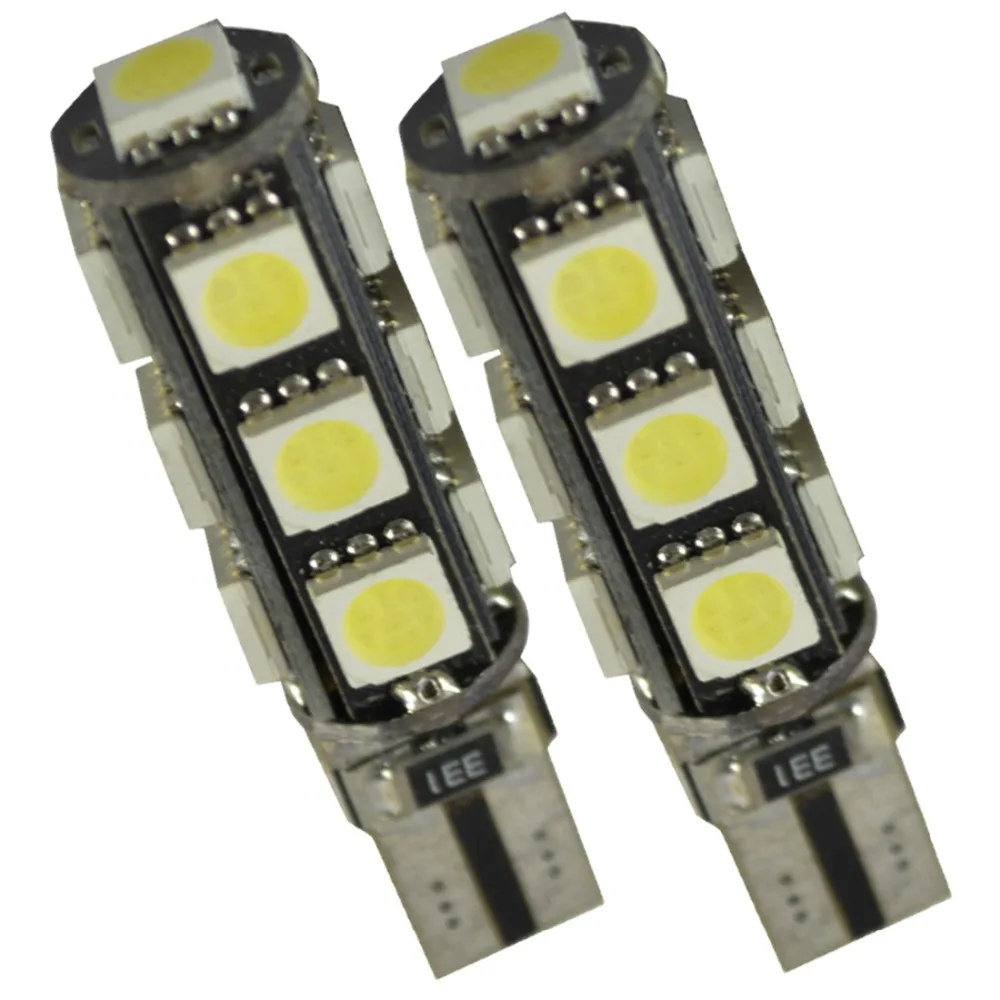 10 шт. W5W T10 13 SMD 5050 Светодиодные лампы Canbus автомобильные номерные знака подсветка