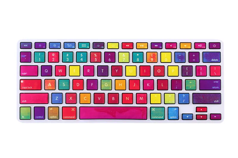 Цветные силиконовые крышки клавиатуры протектор наклейки для ноутбука Macbook Pro Air