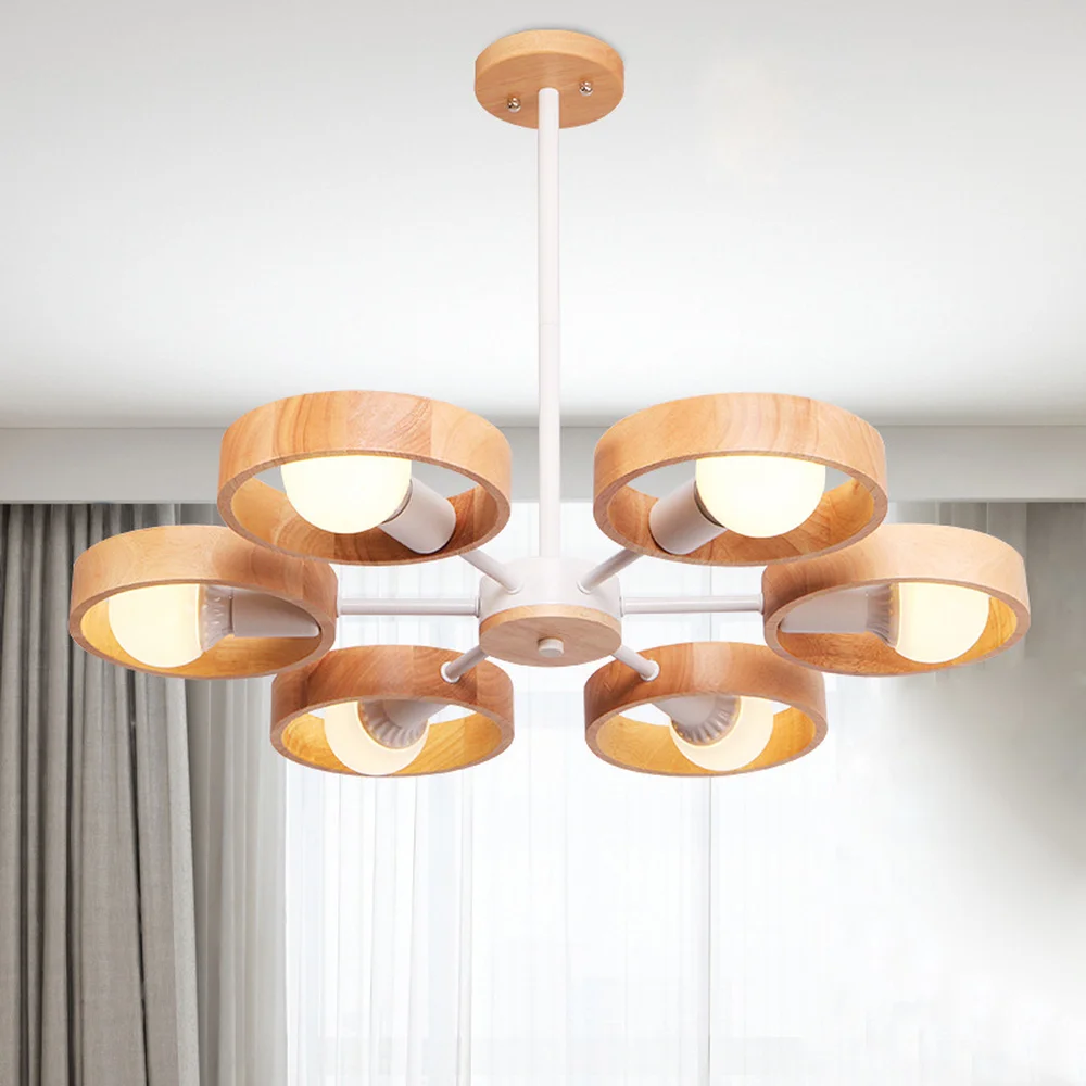 

Nordic creative solid wood pendant lights personality living room bedroom decoration lighting modern simple LED lamps LU8151632