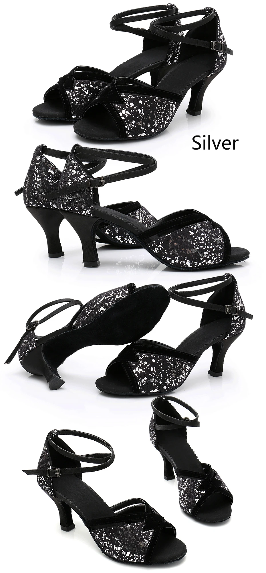Alharbi Танго, латина Обувь для танцев для девочек Для женщин Бальные мягкая обувь на высоком каблуке туфли на высоком каблуке «цветок Танцы