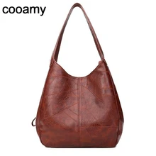 Женские винтажные сумки из искусственной кожи, роскошные сумки на одно плечо Hobos, дизайнерские сумки с верхней ручкой для женщин, модные женские большие сумки-тоут