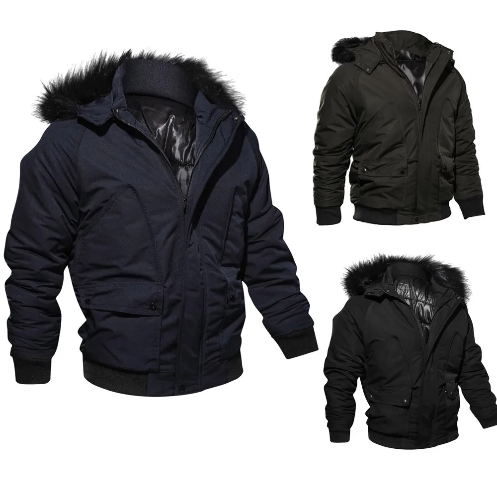 Feitong мужская осенне-зимняя повседневная хлопковая куртка с капюшоном и длинным рукавом, верхняя блузка, мужские теплые зимние парки