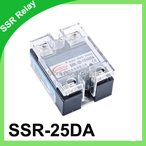 

single phase solid state relay input 3-32VDC output 480VAC SSR-25DA DC TO AC