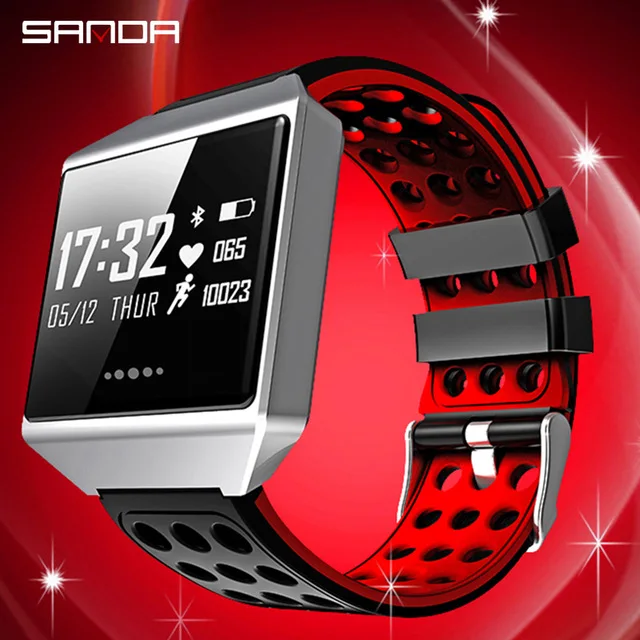 

SANDA Smart watch CK12 Magnetic charging Transparent Screen IP67 Waterproof Luminous hands Heart Rate Monitor Smartwatch 2019
