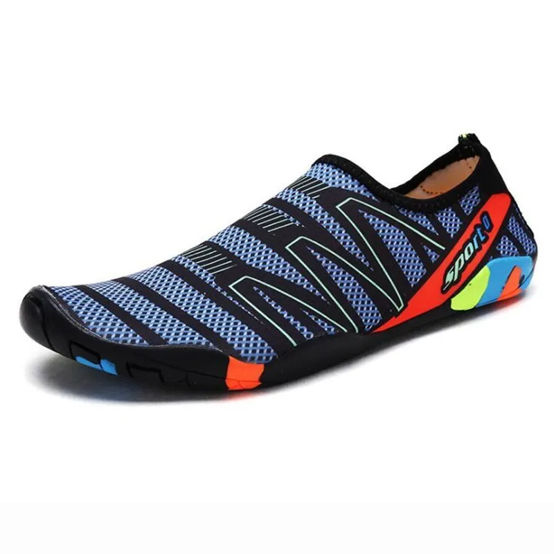 Легкая спортивная обувь для мужчин и женщин; кроссовки без шнуровки; быстросохнущая обувь для плавания; унисекс; уличная дышащая пляжная обувь - Цвет: 888 Dark Blue