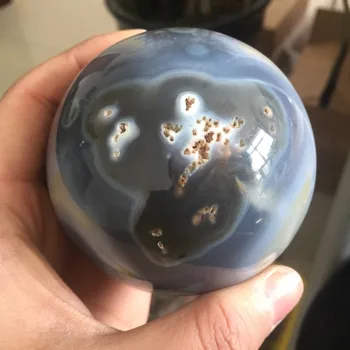 

78mm Natural Rock Agate Ball Crystal Sphere Special Minerals Home Decoration Crystal Balls BH767