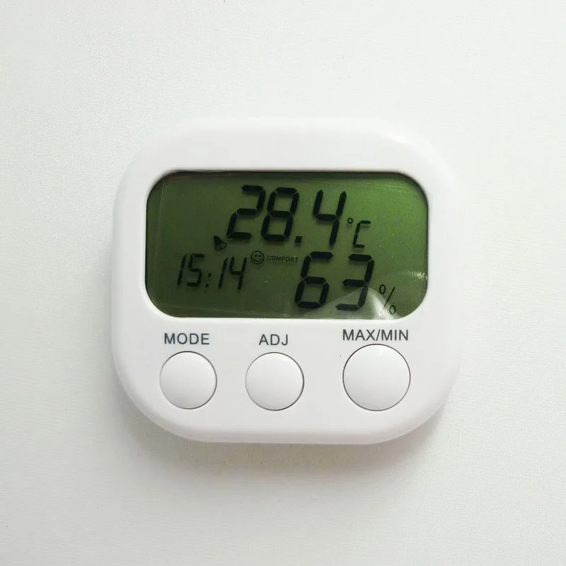 Hygrometer Gauge Indoor Temperature Digital LCD Alarm Clock Thermometer