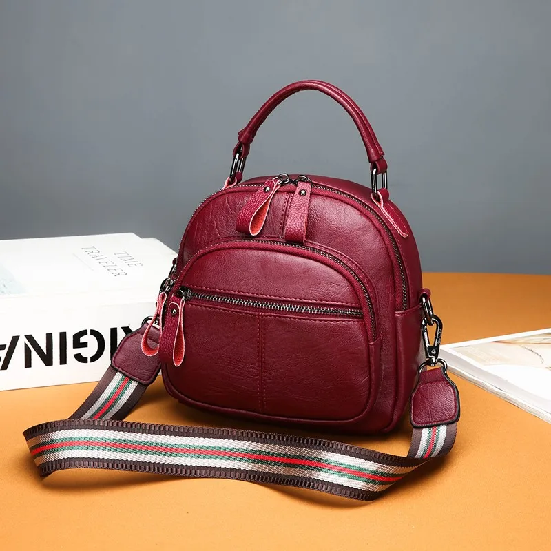 

multifunctional women bag soft leather crossbody bag for women double shoulder bag 2 straps female handbag tote mini bags