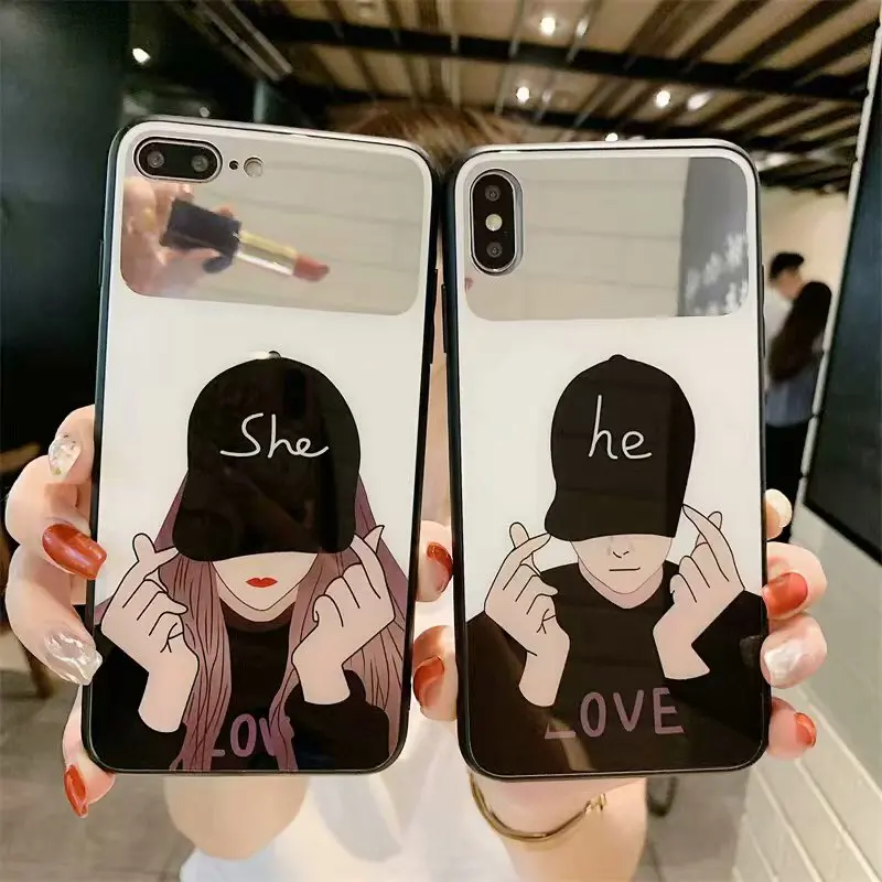 

FastDeng luxury shockproof mirror phone case for iPhone 6 7 8 plus Couple fashion soft TPU cases for iPhone X XS XR XSMax case
