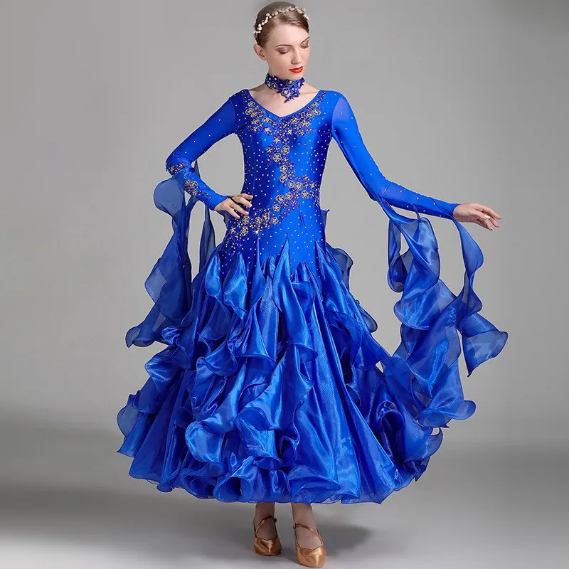 Woman Ballroom Dancing Dress Modern Waltz Tango Dance Dress Standard Ballroom Competition Costume