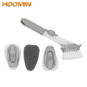 

Dishes Sponge Brushs Cleaning Brush Set Automatically Add Liquid Creative Tablewares Wash Tool Set Durable Kitchen Long Handle