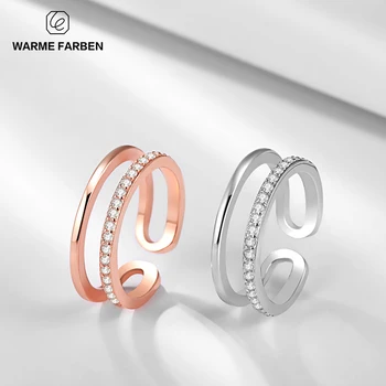 

Double C Sliver 925 Rings Bridal Sets Rings Inlaid Zircon Adjustable Size Jewelry Ring Women Wedding Jewelry Gift for Ladies