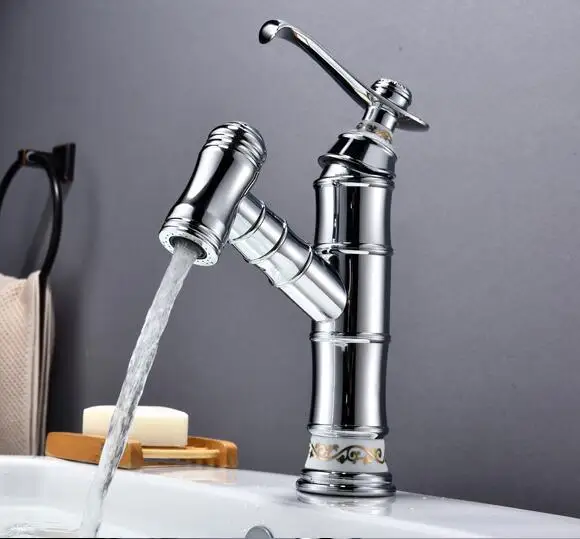 American Copper Drawing Pot Faucet Black Ancient Table Pot Cold and Hot Water Faucet Hand Washing Pool Shampooable Faucet