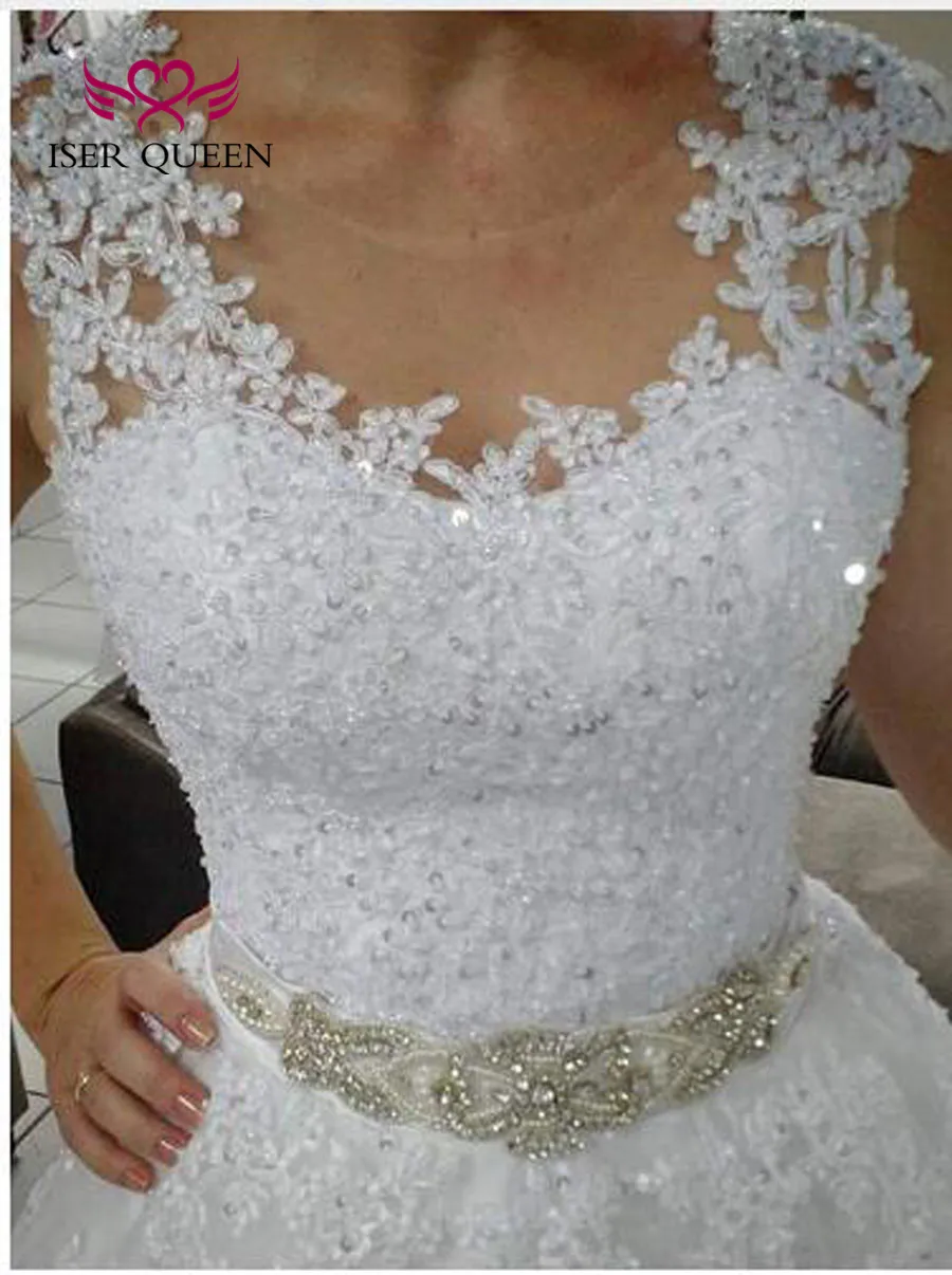 Новинка, свадебное платье с кружевной аппликацией, свадебное платье, свадебное платье с кристаллами, бальное платье без рукавов, свадебное платье W0480