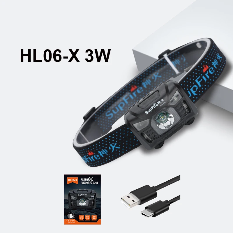 Фонарь для вспышки Linterna LED Supfire HL06 USB фонарь головы велосипеда Olight Surefir Nicron