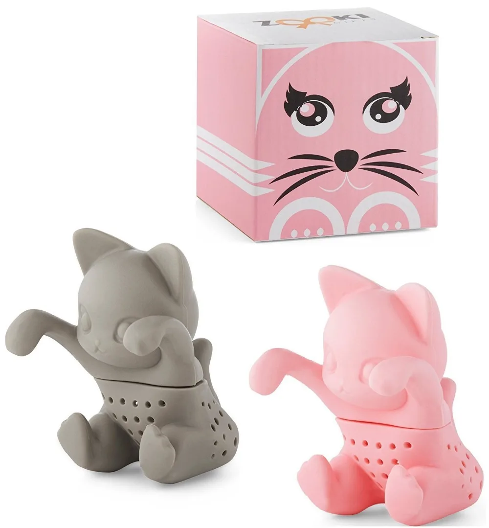 Cute Cat Tea Infuser Food grade Silicone Lucky Cat Tea Strainer
