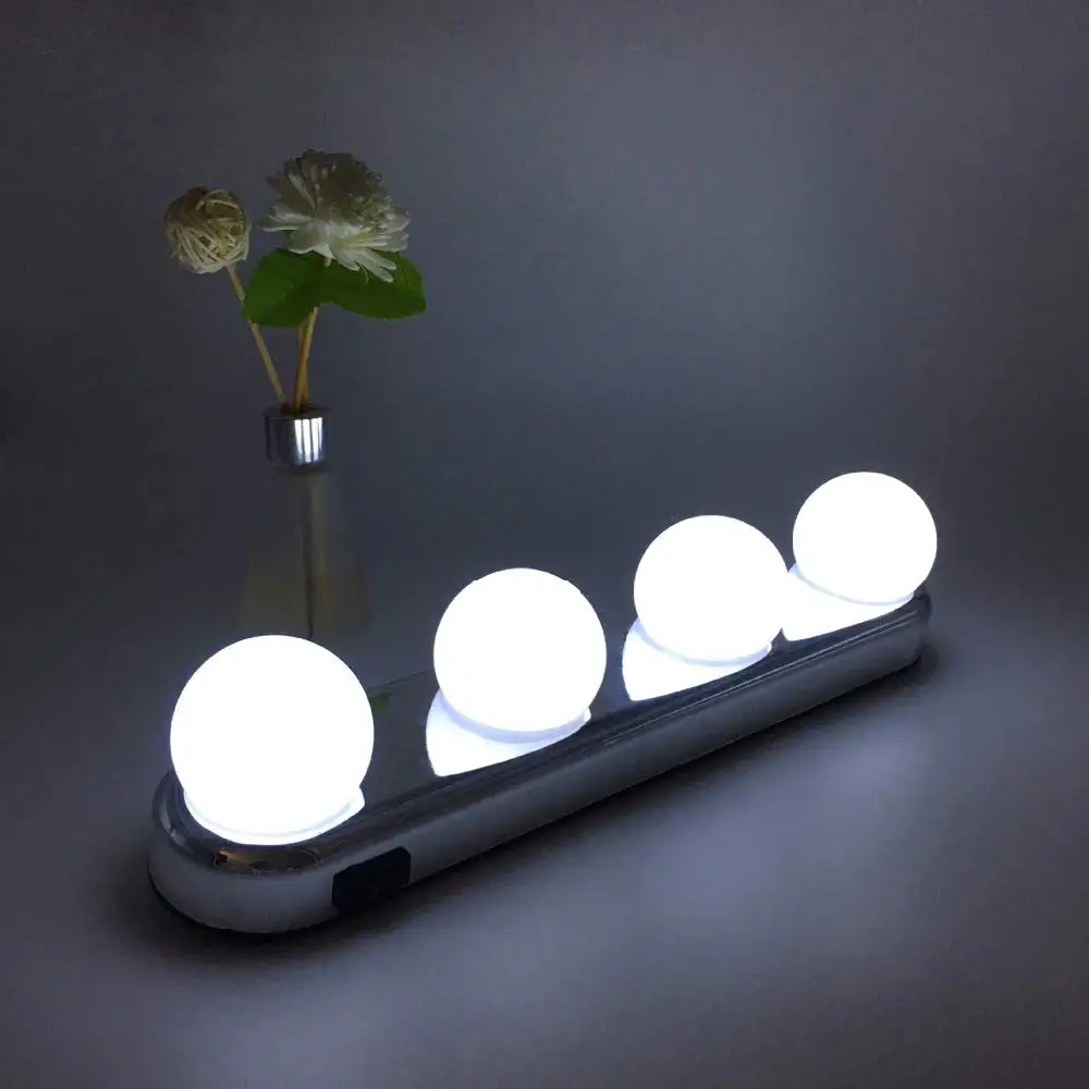  Hollywood Led Mirror Lamp PlasticVanity Lights Suction Cup Vanity Makeup Light Table Bathroom Room 