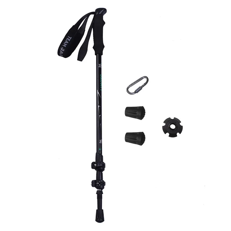 Anti Shock Walking Sticks Telescopic Trekking Hiking Poles Ultralight Walking Canes Skiing Alpenstock With Foot Pad #2O23#F (1)