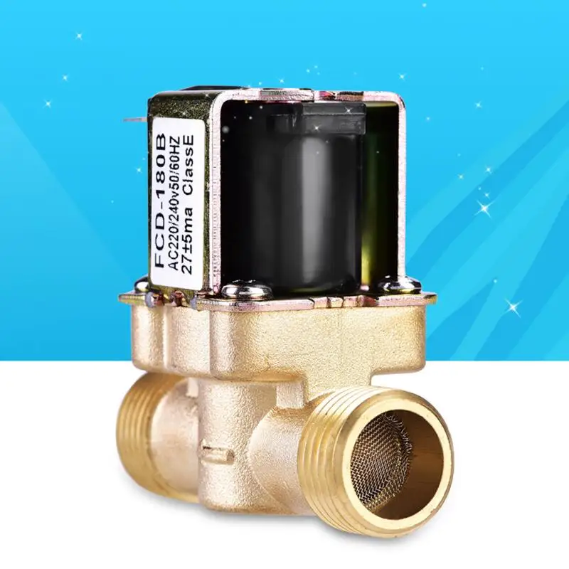 1/2in Соленоидный клапан водяной клапан AC 220V электрический клапан нормально закрытый латунный Электрический соленоидный магнитный клапан для управления водой