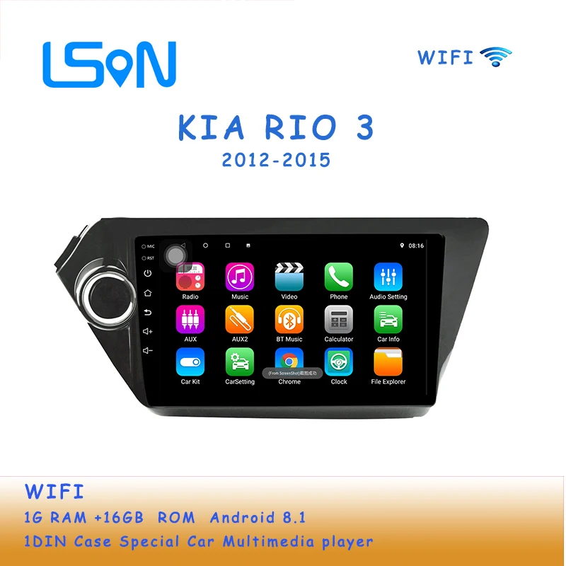 

LSON 1 Din Car Multimedia Player Android GPS navigation auto Stereo Video Player for KIA RIO 3 4 2011 2017