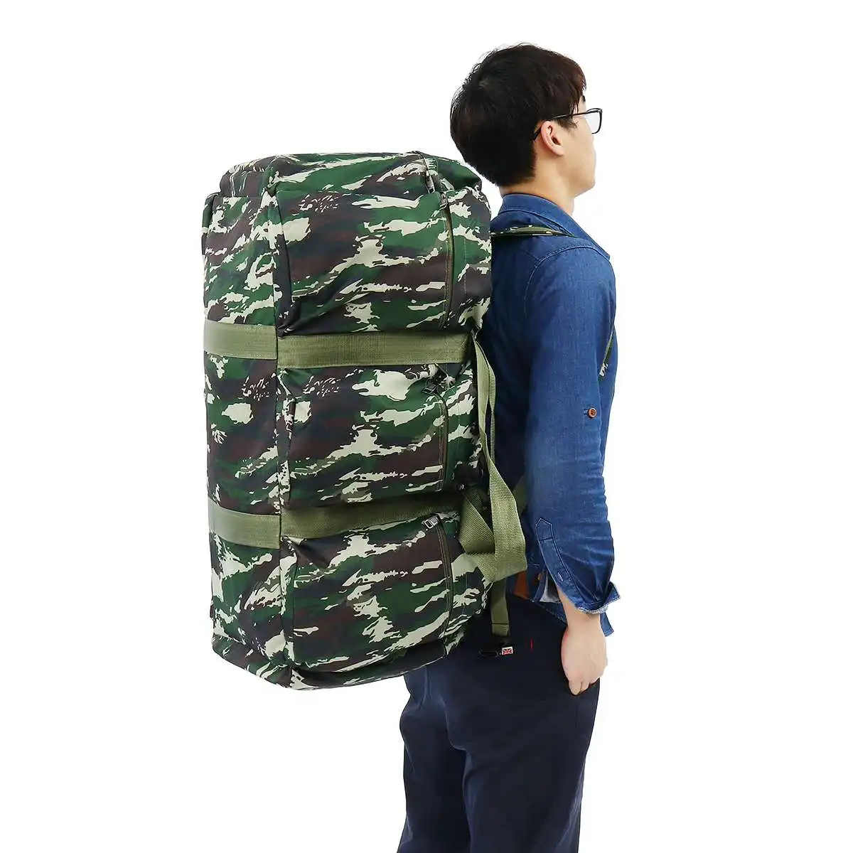 Outdoor 90L Large Duffle Luggage Bag 3 Colors Waterproof Canvas Shoulder Handbag Backpack Travel ...