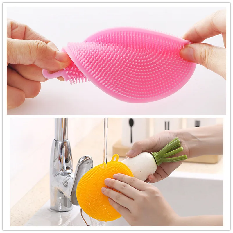 Kitchen Silicone Sponge Washing-up Brush Cleaning Dish Sponges Cooking Silicone Sponge For Washing Dishes  (9)