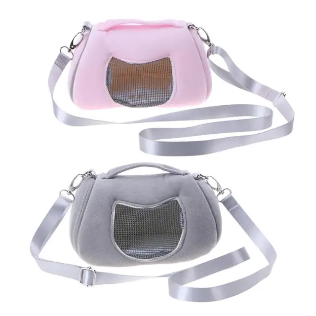 Outdoor Portable Small Pet Carrier Nest Bag Breathable Fleece Mesh Small Breed Hamster Rabbit Carrier Case Shoulder Bag