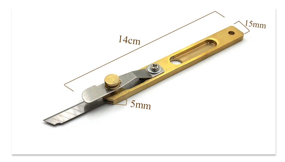 1 Pcs Durable leather cutting knife DIY Leather Cut Tools Incision Craft Knife Copper Trimming Knife with Blade Leather