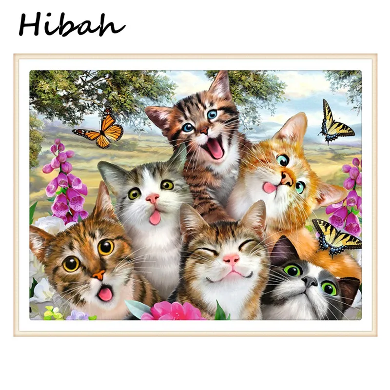 

Round Diamond 5D DIY Diamond Painting "Cute Cat" 3D Embroidery Cross-stitch Mosaic Decoration Gift