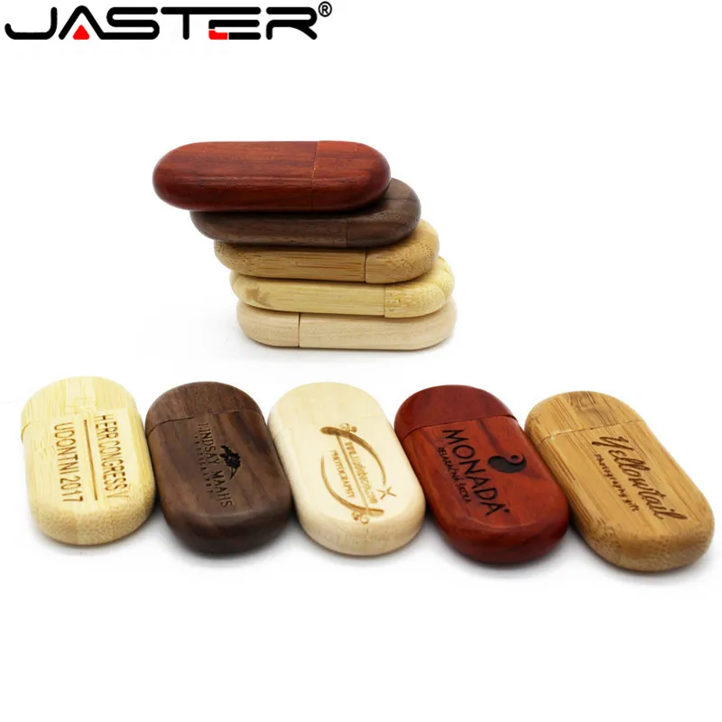 

JASTER LOGO Customized usb flash drive wooden creative gift pendrive 4GB 8GB 16GB pen drive 32G 64GB u disk memory stick