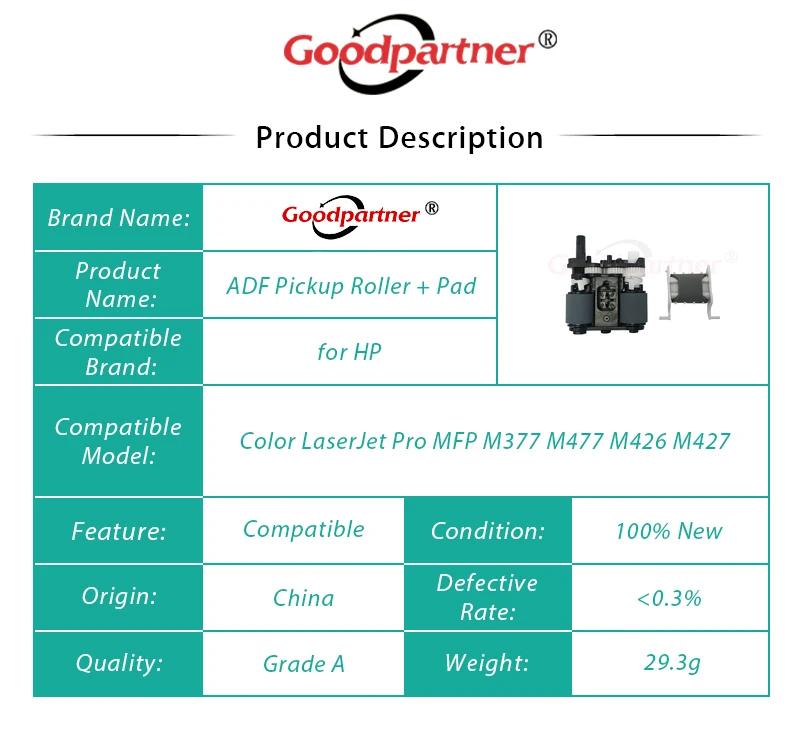 1 комплект разделительная прокладка для пикапа с поддержкой ADF HP Color LaserJet Pro MFP M377dw