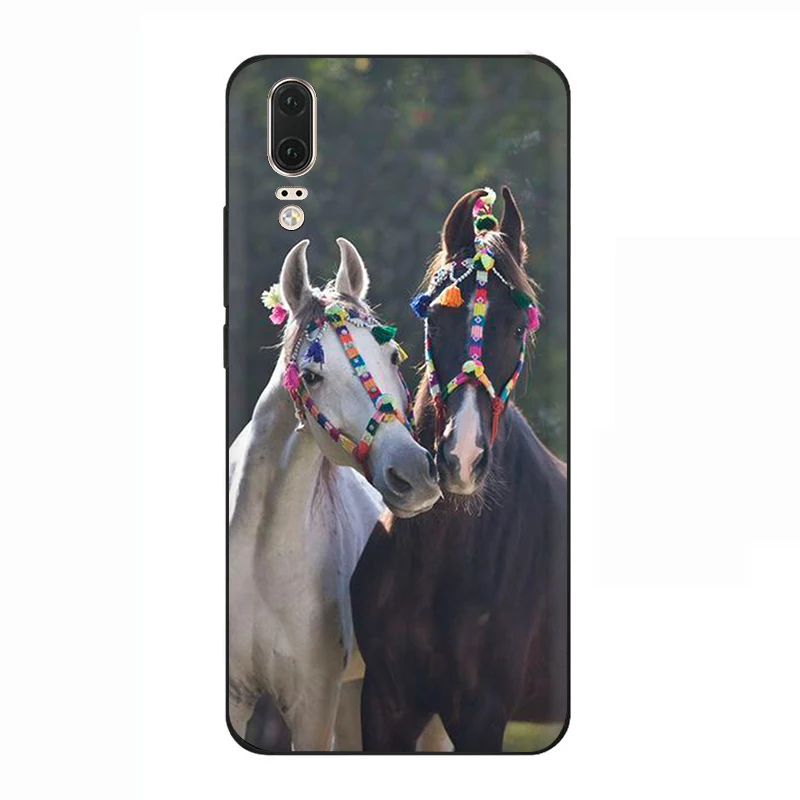 horse soft silicone phone cover for Huawei P8 P9 Lite Mini P10 P20 P30 Lite Pro P Smart Z Plus - Цвет: B12