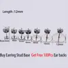 20-100pcs/lot Gold Stainless Steel Blank Post Earring Studs Base Pins With Earring Plug Findings Ear Back For DIY Jewelry Making ► Photo 3/6