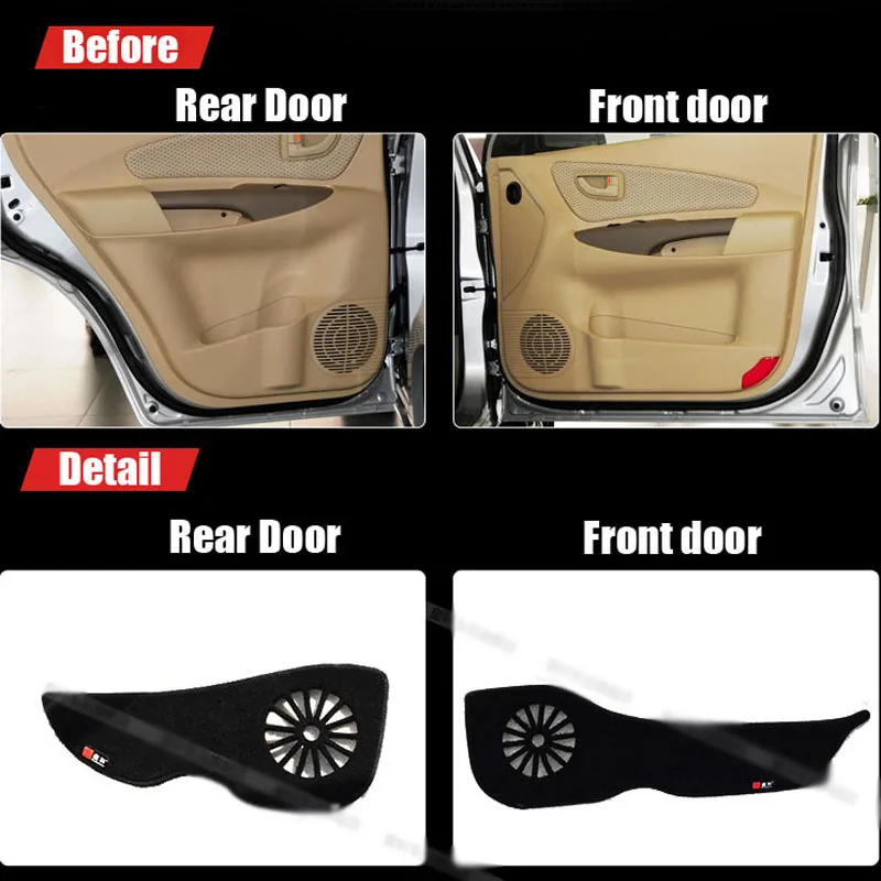 

4pcs Fabric Door Protection Mats Anti-kick Decorative Pads For Hyundai Tucson