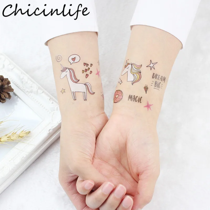 Chicinlife 3 шт. Единорог временная татуировка наклейка День Рождения Вечеринка