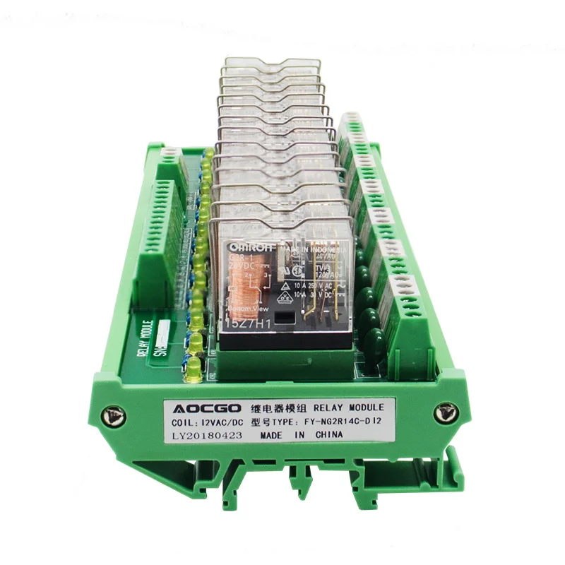 14 канальный 1 SPDT DIN рейка OMRON G2R 12 В модуль реле интерфейса DC/AC|omron g2r|interface relaydin mounting
