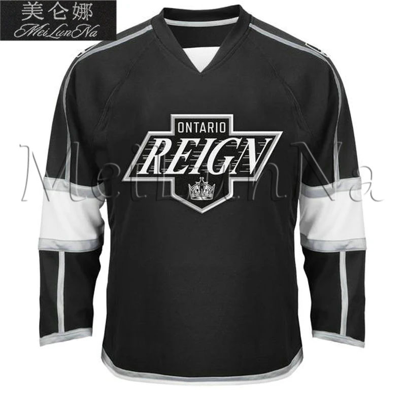 

MeiLunNa Customize Ontario Hockey Reign Jerseys Adrian Kempe Herr Brett Sutter Clifford Home Road Sewn Any Name NO. A