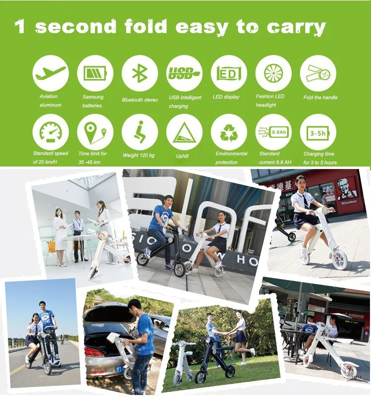Top 12"LEHE Electric scooter Smart city walking electric bicycle mini folding  electric bike instead  walking tool 36v li-ion ebike 15